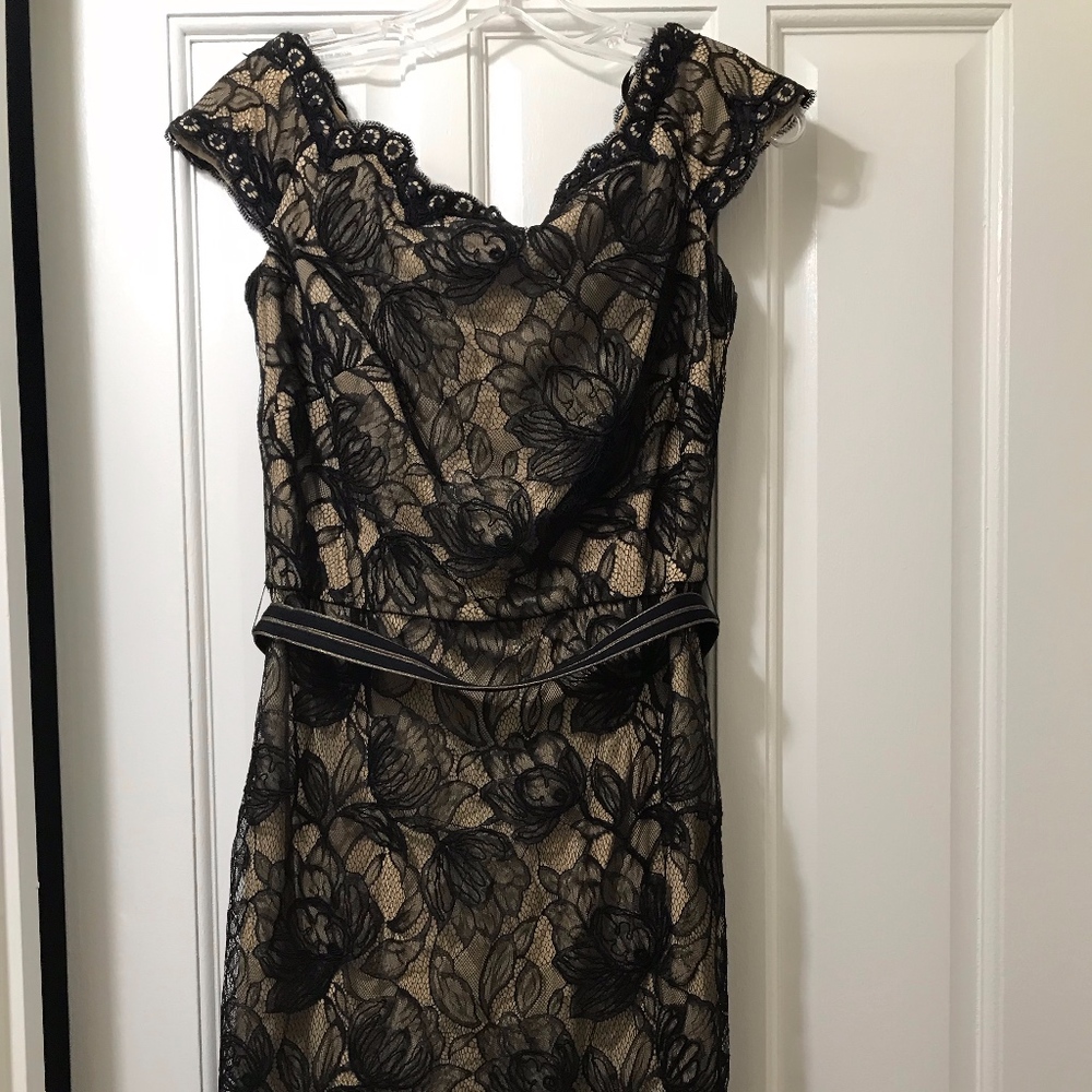 Tadashi Shoji Black and Nude Cocktail dress